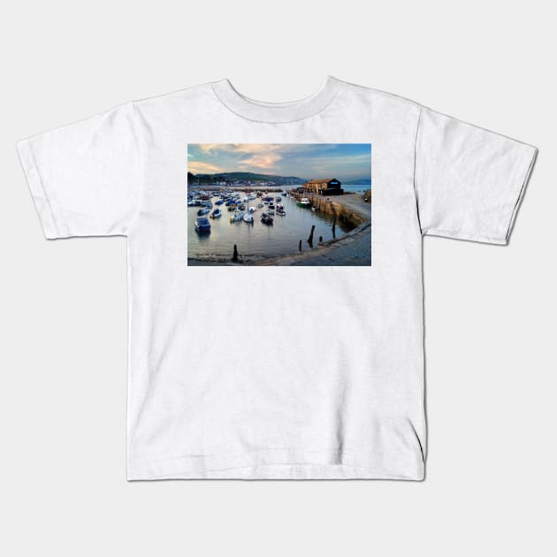 Lyme Regis Harbour Kids T-Shirt by galpinimages